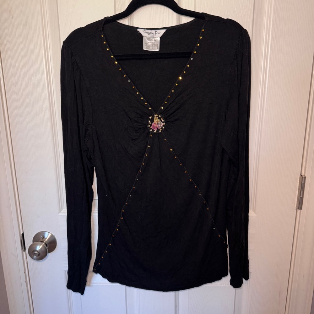Vintage 1990's Christian Dior Long Sleeve Top